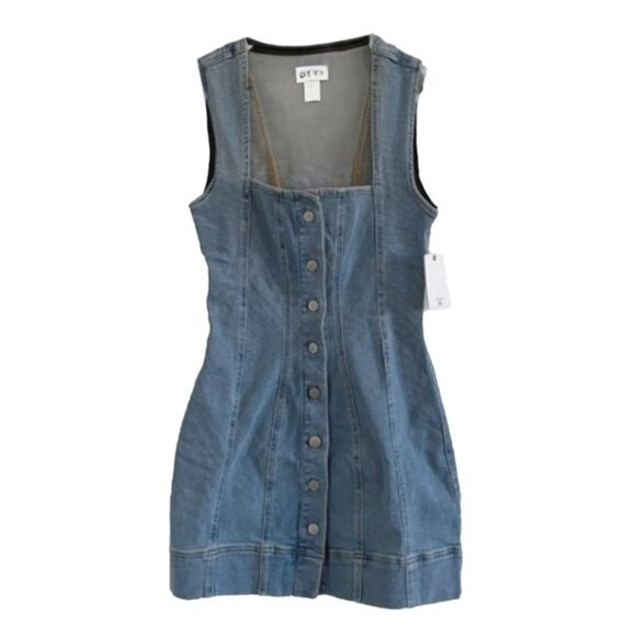 NEW NWT Good American Power Stretch Mini Dress Light Blue Wash Size Small - Picture 9 of 11